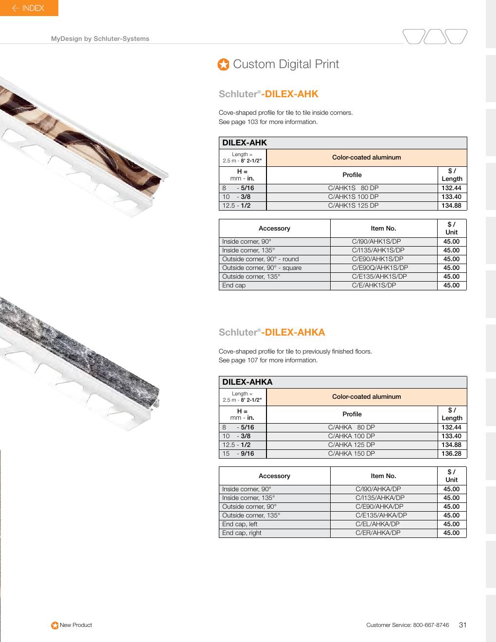 Schluter 2026 Canadian price list, page 33