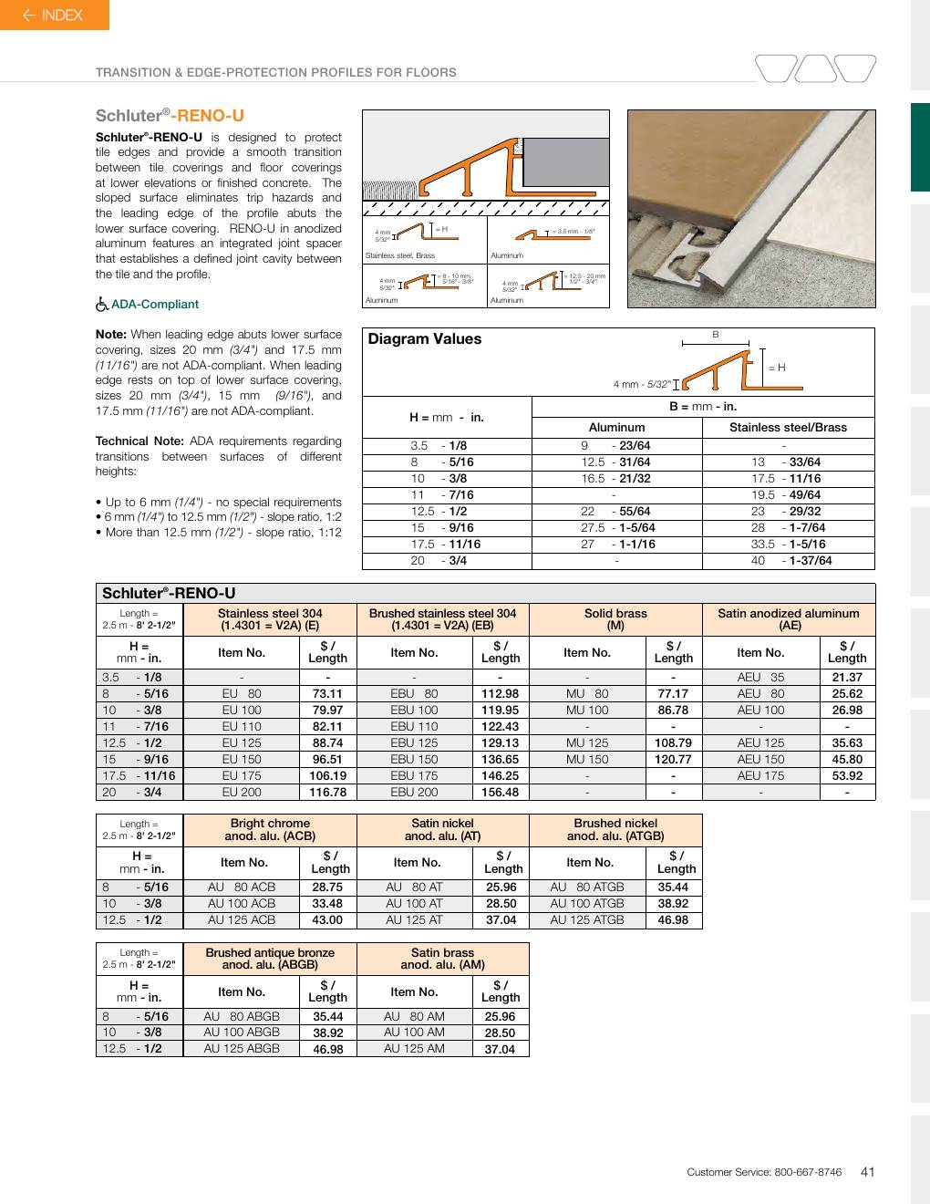 Schluter 2026 Canadian price list, page 43