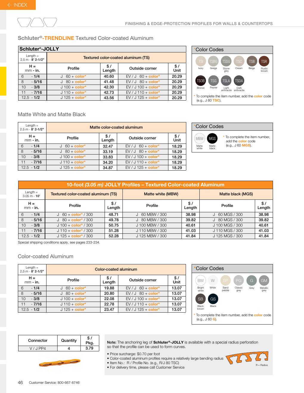 Schluter 2026 Canadian price list, page 48