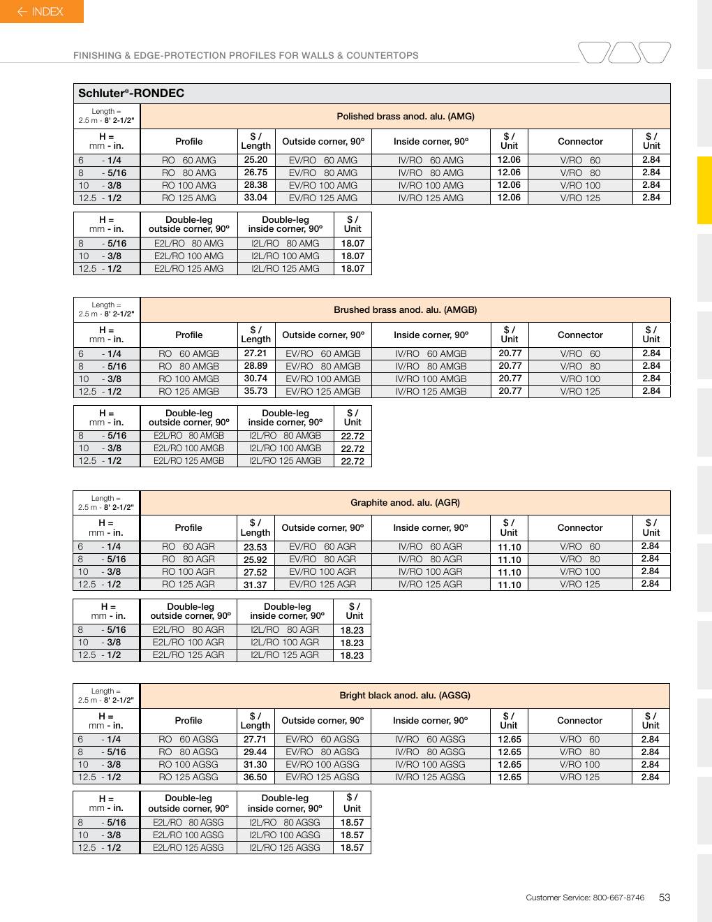 Schluter 2026 Canadian price list, page 55