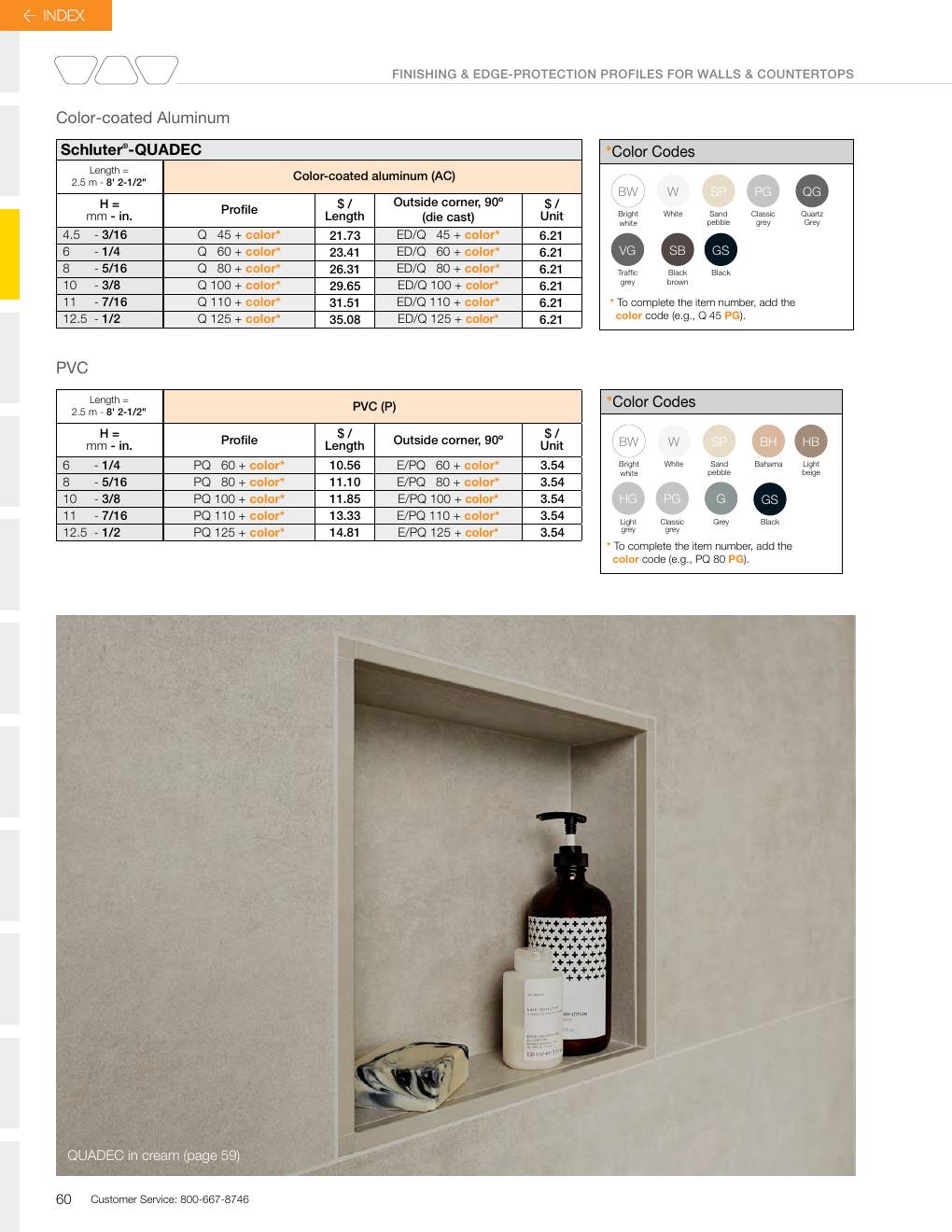 Schluter 2026 Canadian price list, page 62