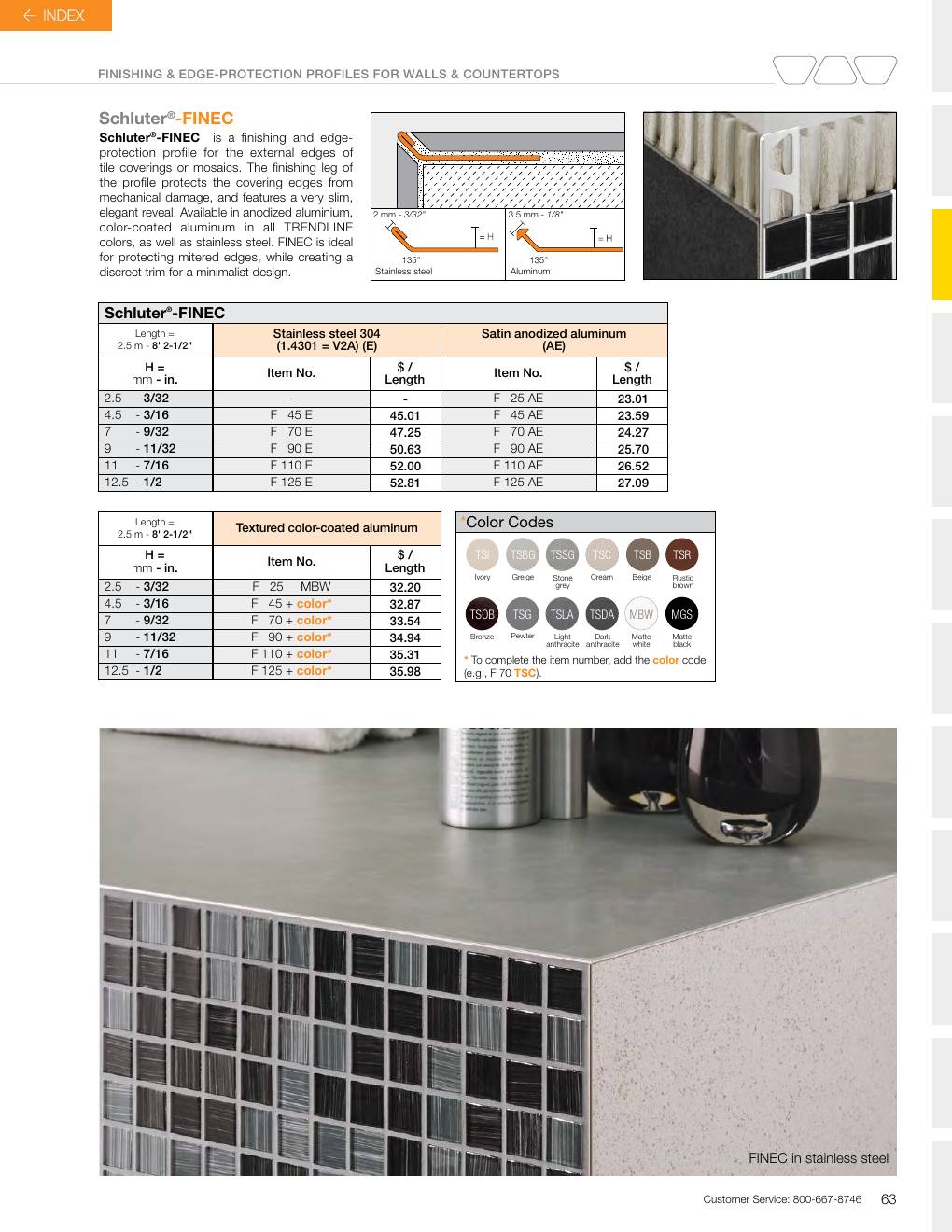 Schluter 2026 Canadian price list, page 65