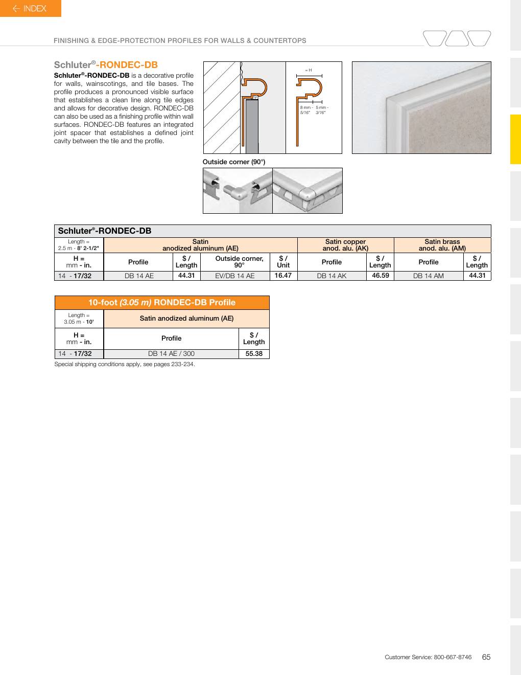 Schluter 2026 Canadian price list, page 67