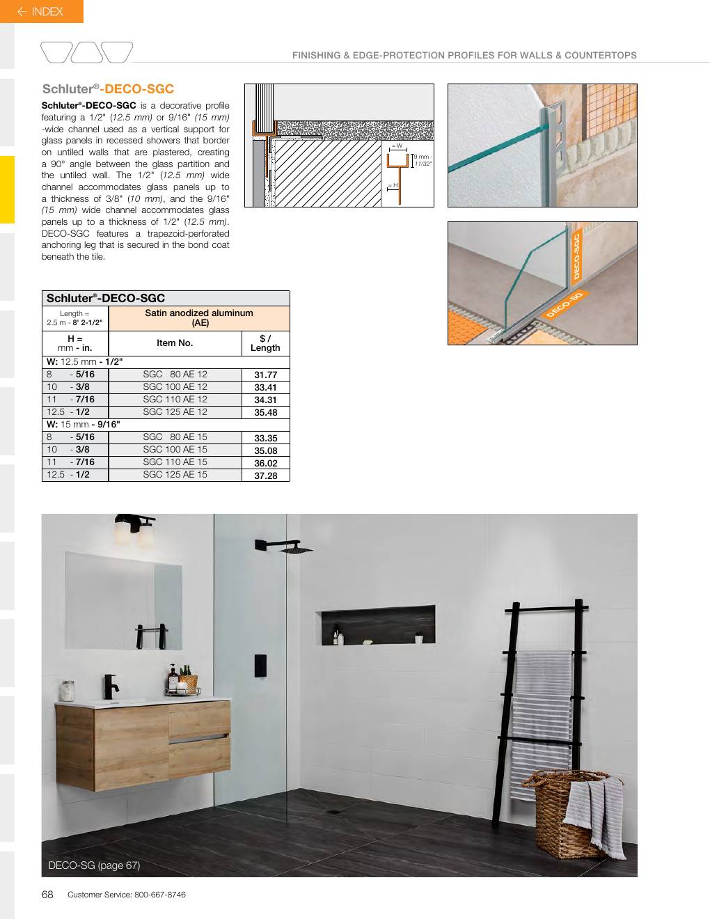 Schluter 2026 Canadian price list, page 70