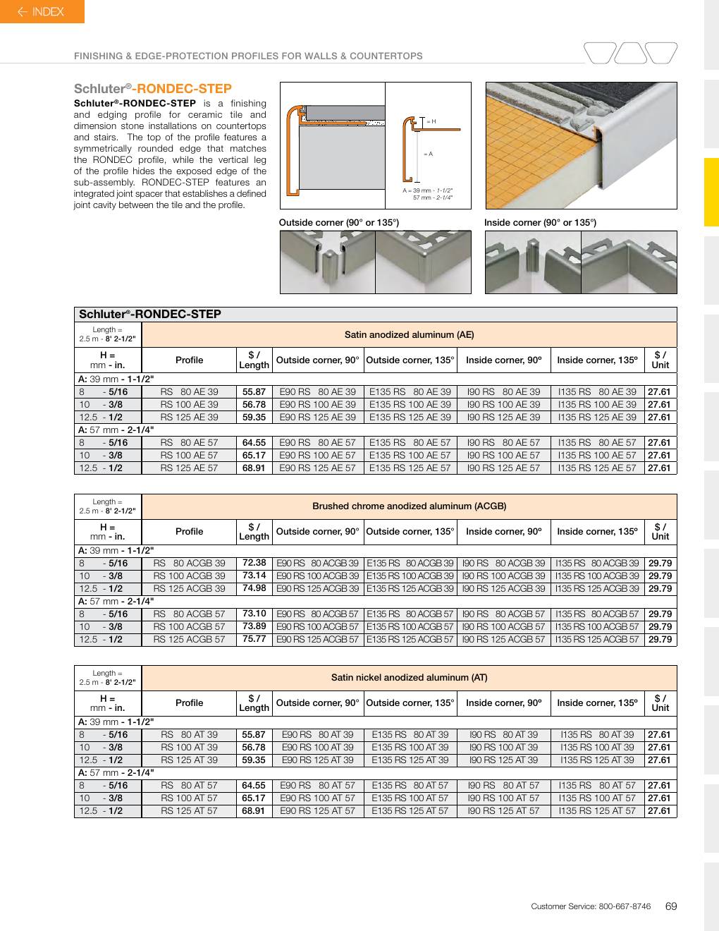Schluter 2026 Canadian price list, page 71