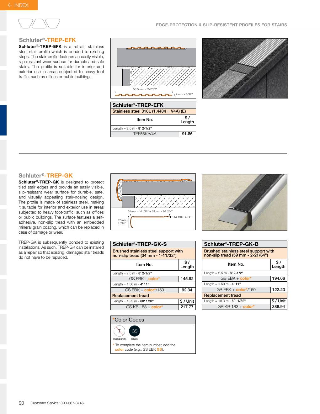 Schluter 2026 Canadian price list, page 92