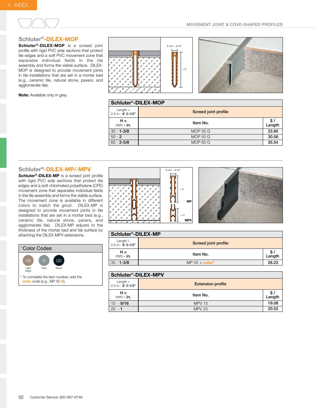 Schluter 2026 Canadian price list, page 94
