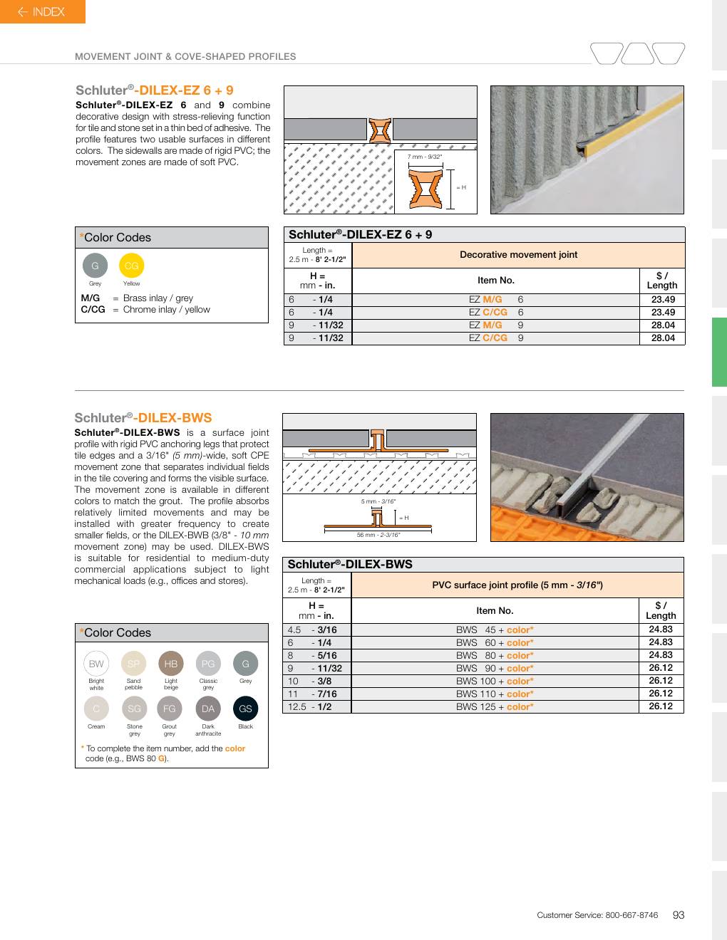 Schluter 2026 Canadian price list, page 95