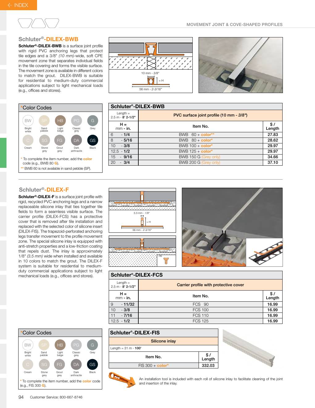 Schluter 2026 Canadian price list, page 96