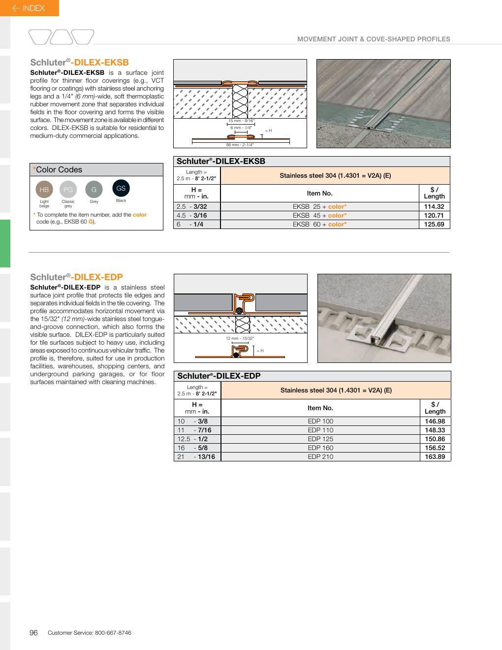 Schluter 2026 Canadian price list, page 98