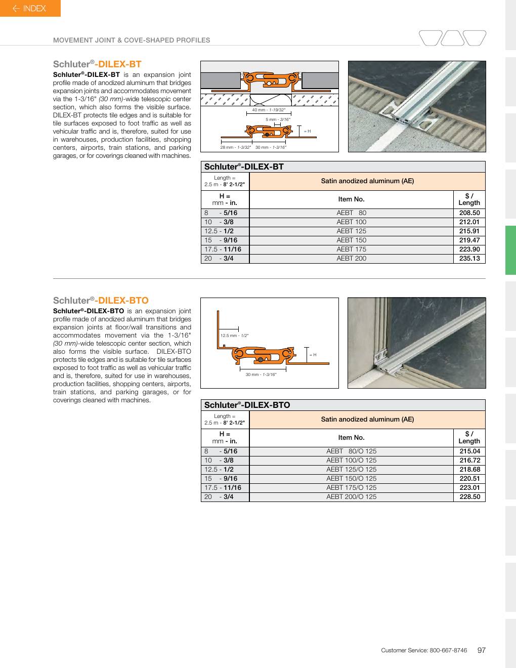 Schluter 2026 Canadian price list, page 99