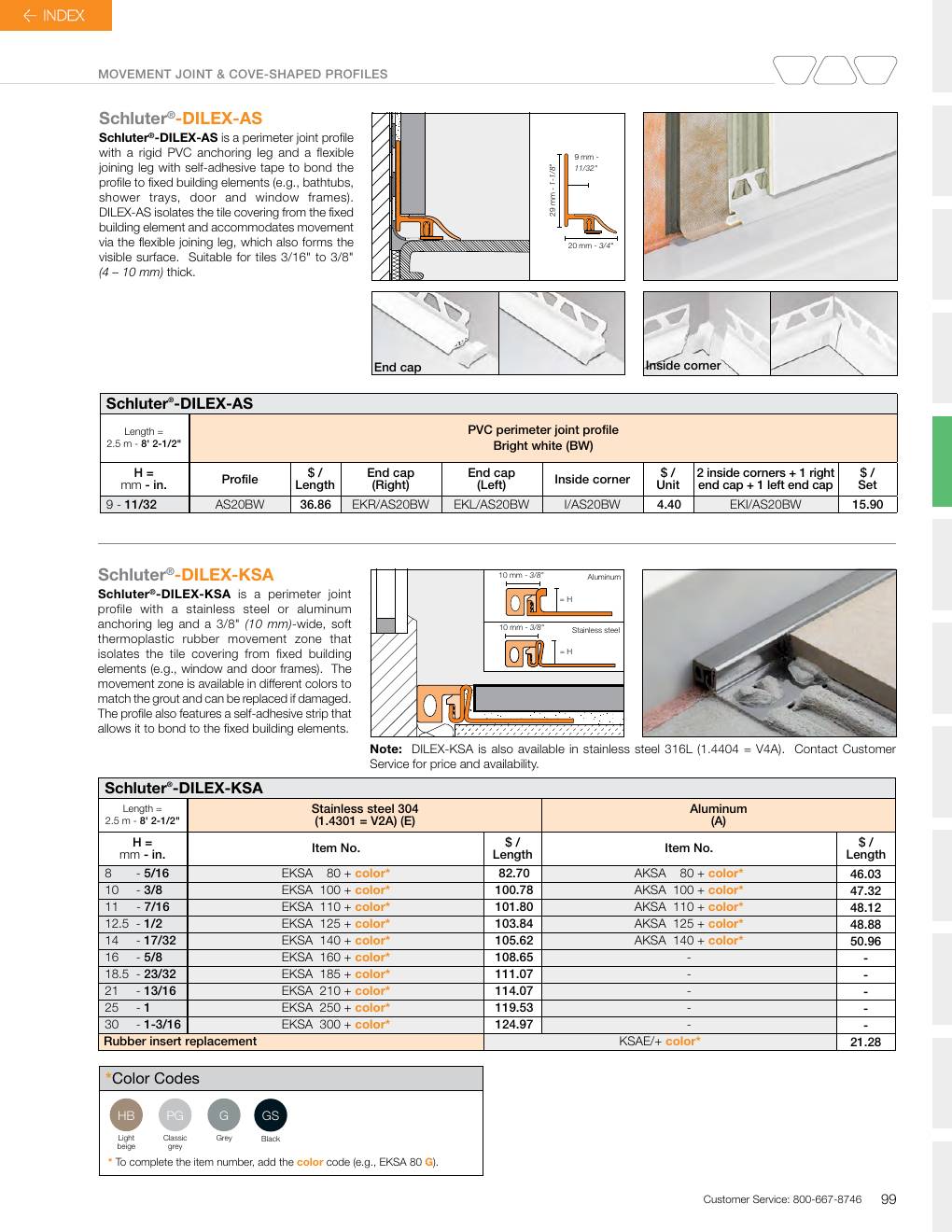 Schluter 2026 Canadian price list, page 101