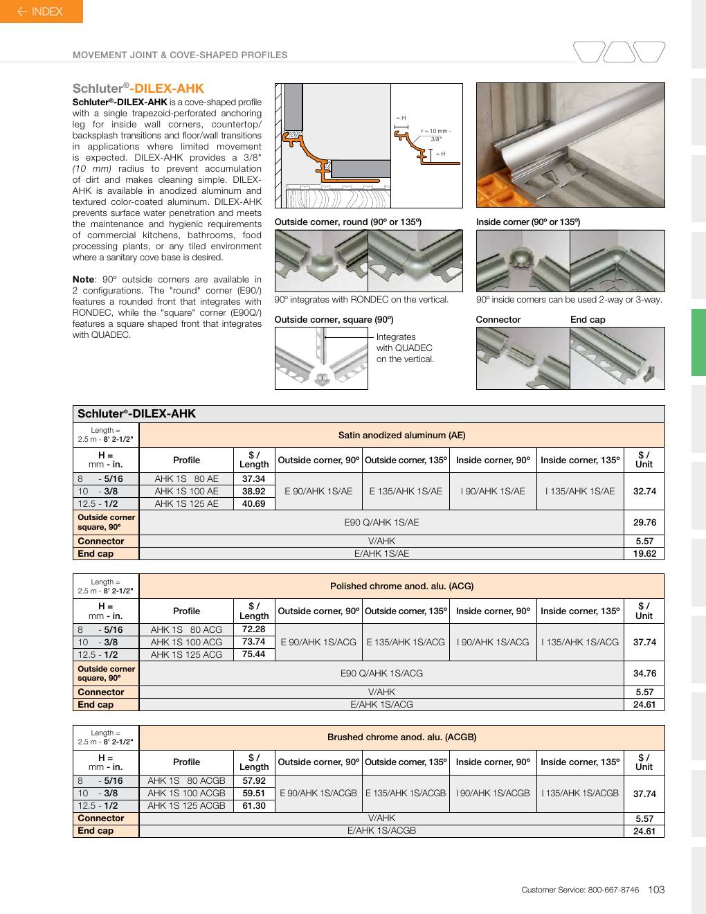 Schluter 2026 Canadian price list, page 105