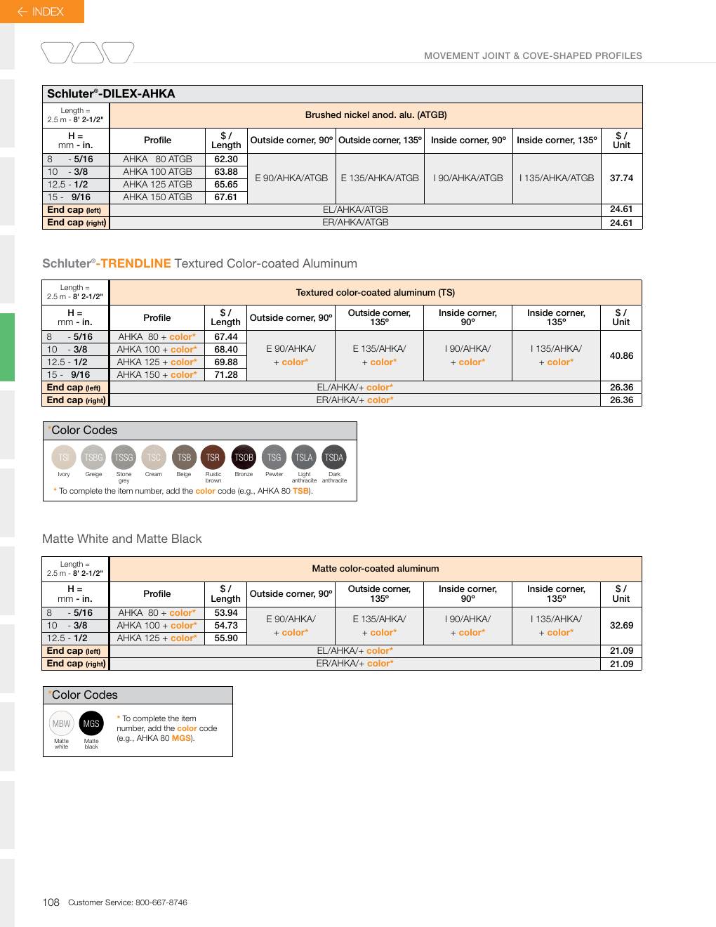 Schluter 2026 Canadian price list, page 110