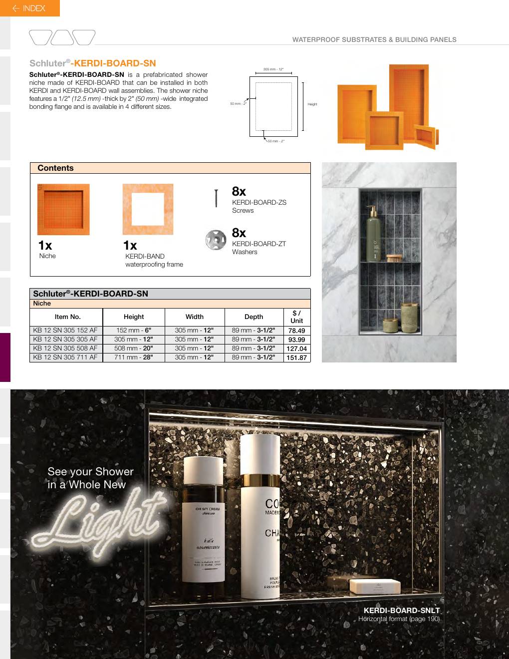 Schluter 2026 Canadian price list, page 124