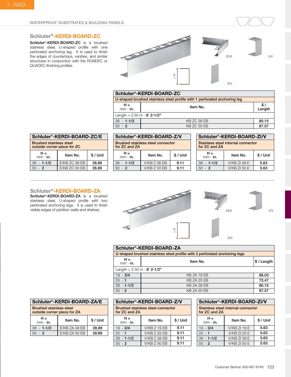 Schluter 2026 Canadian price list, page 125
