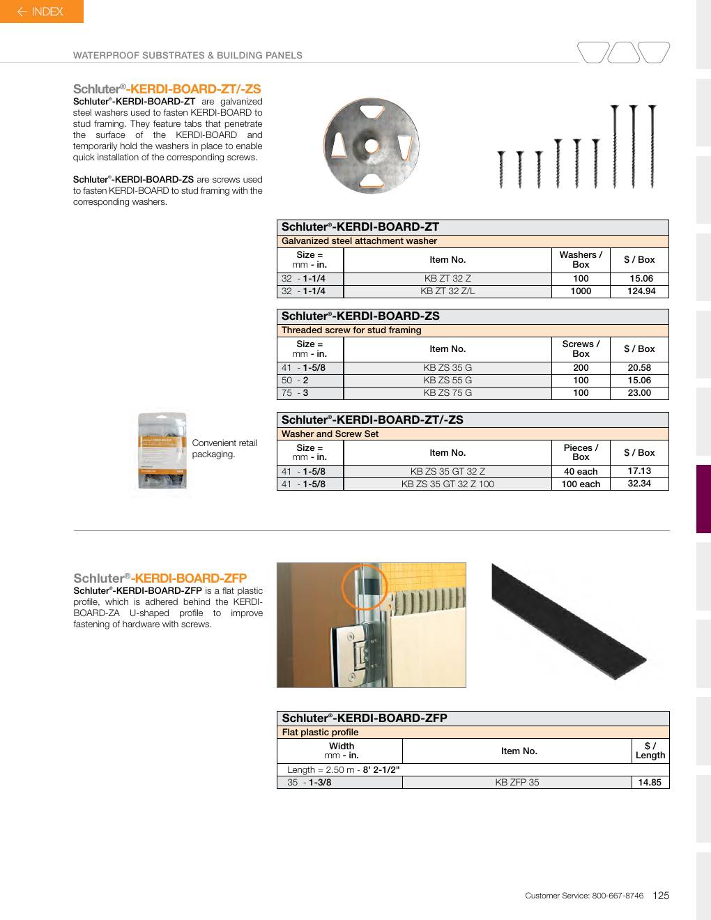 Schluter 2026 Canadian price list, page 127