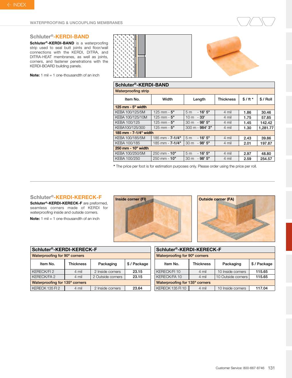 Schluter 2026 Canadian price list, page 133