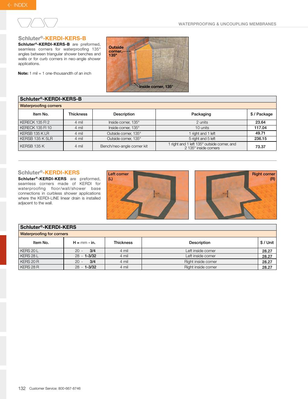 Schluter 2026 Canadian price list, page 134