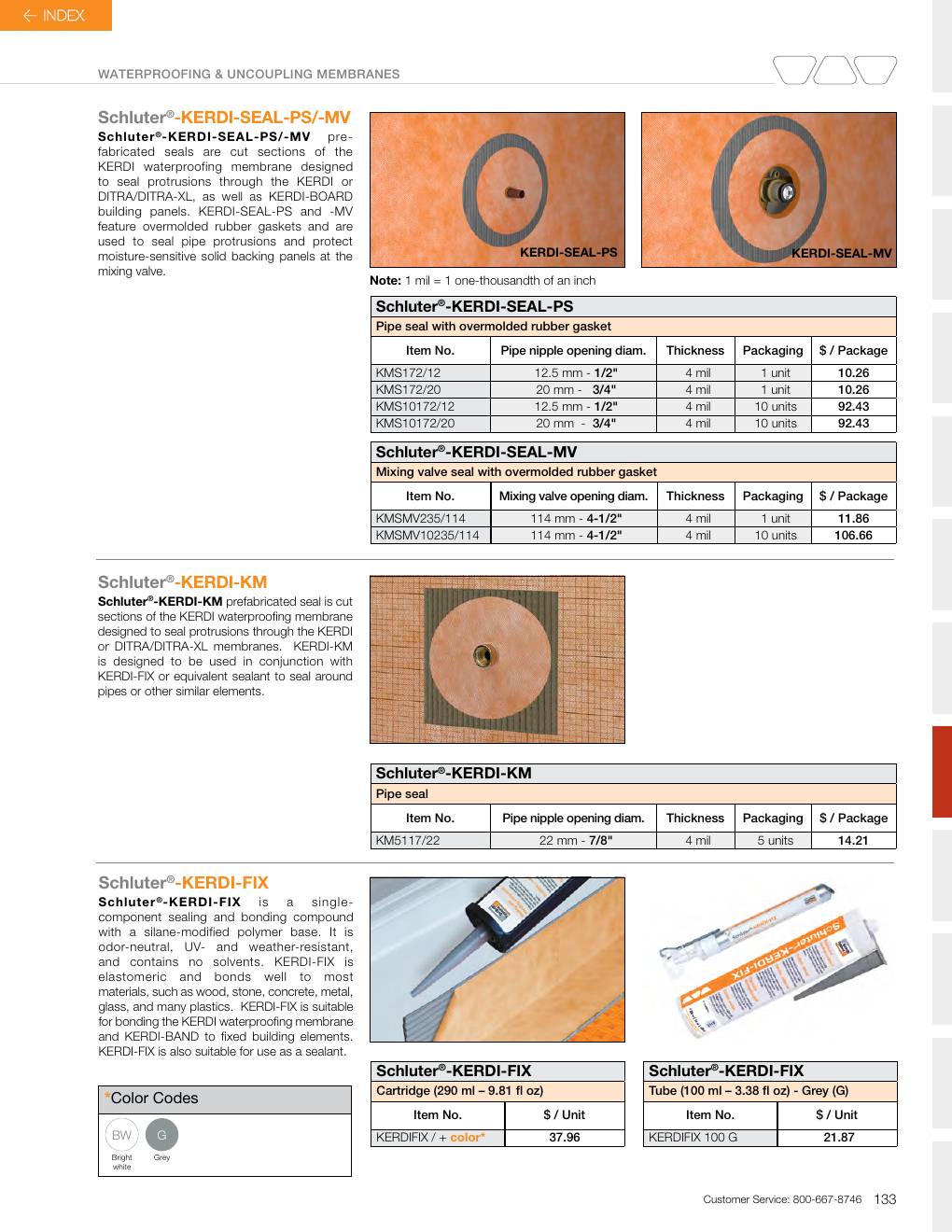 Schluter 2026 Canadian price list, page 135