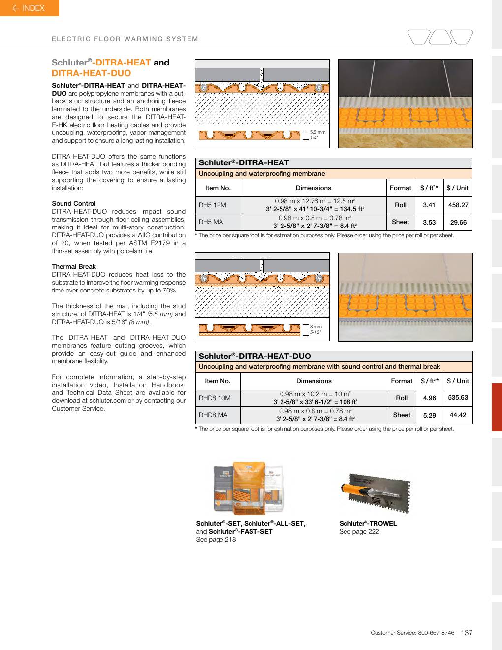 Schluter 2026 Canadian price list, page 139