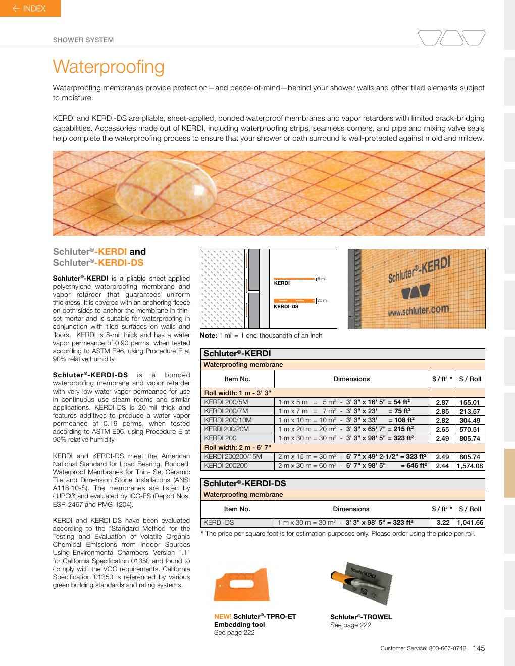 Schluter 2026 Canadian price list, page 147