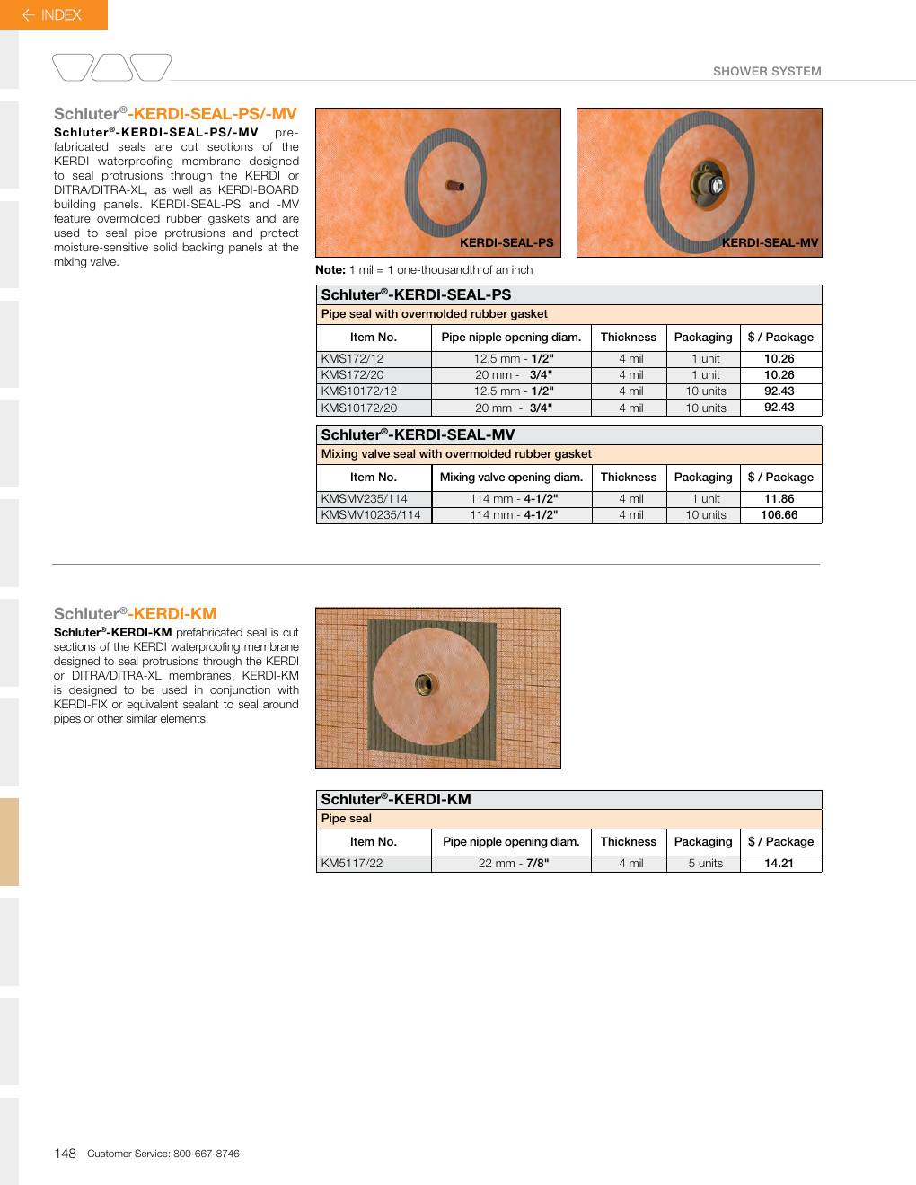Schluter 2026 Canadian price list, page 150
