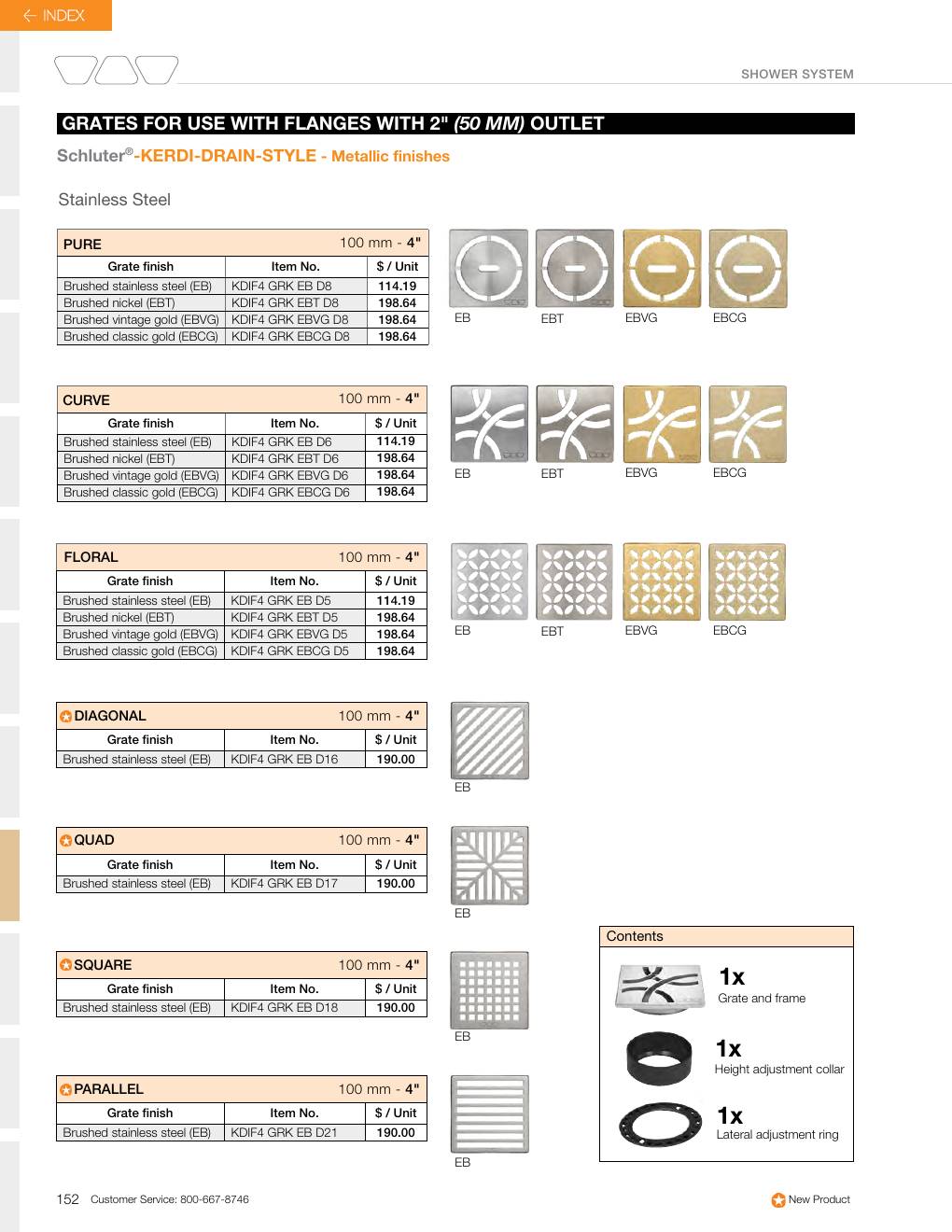 Schluter 2026 Canadian price list, page 154