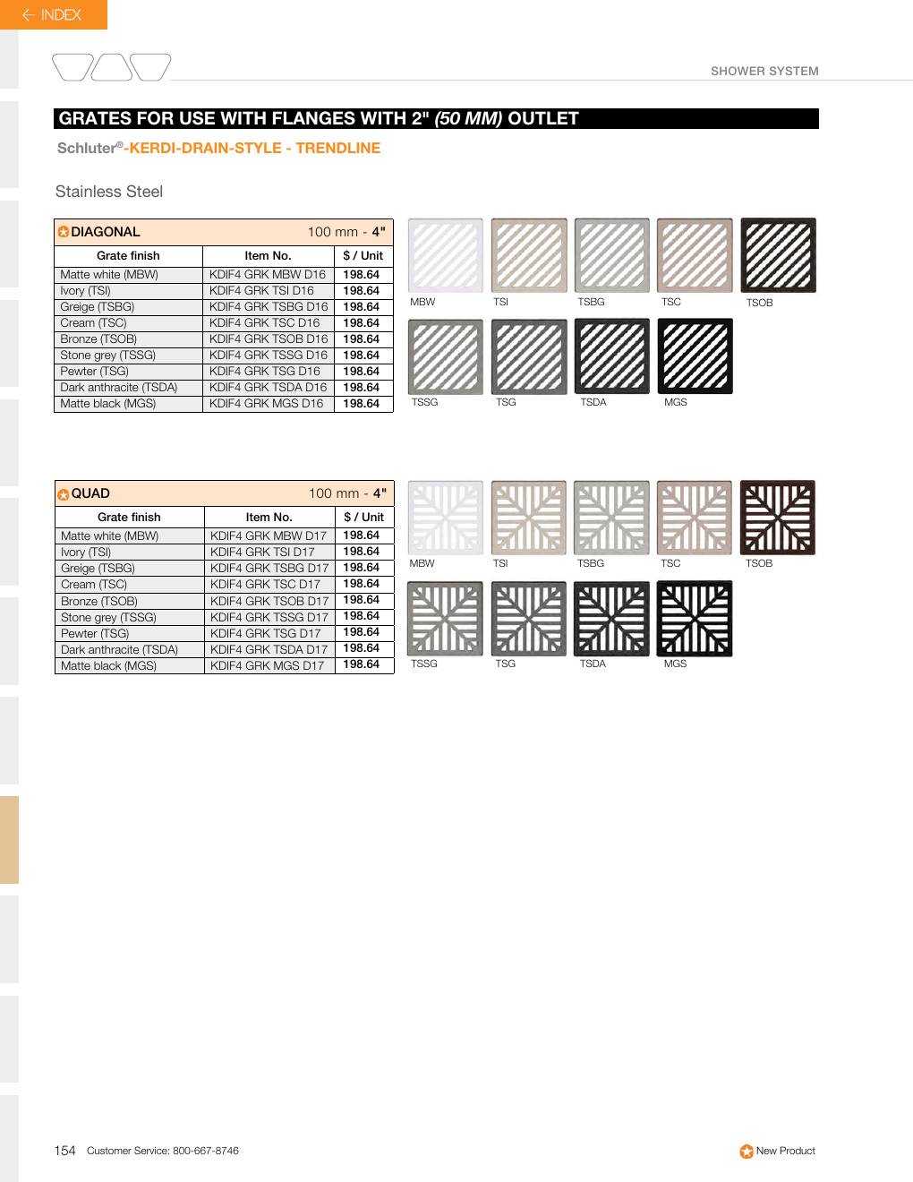 Schluter 2026 Canadian price list, page 156