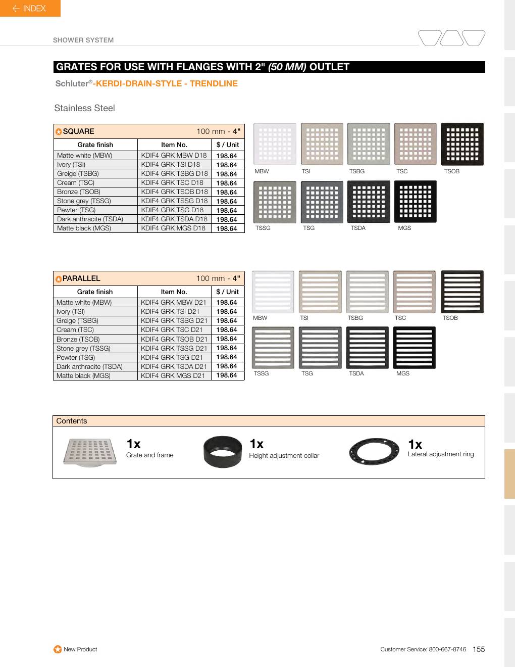 Schluter 2026 Canadian price list, page 157