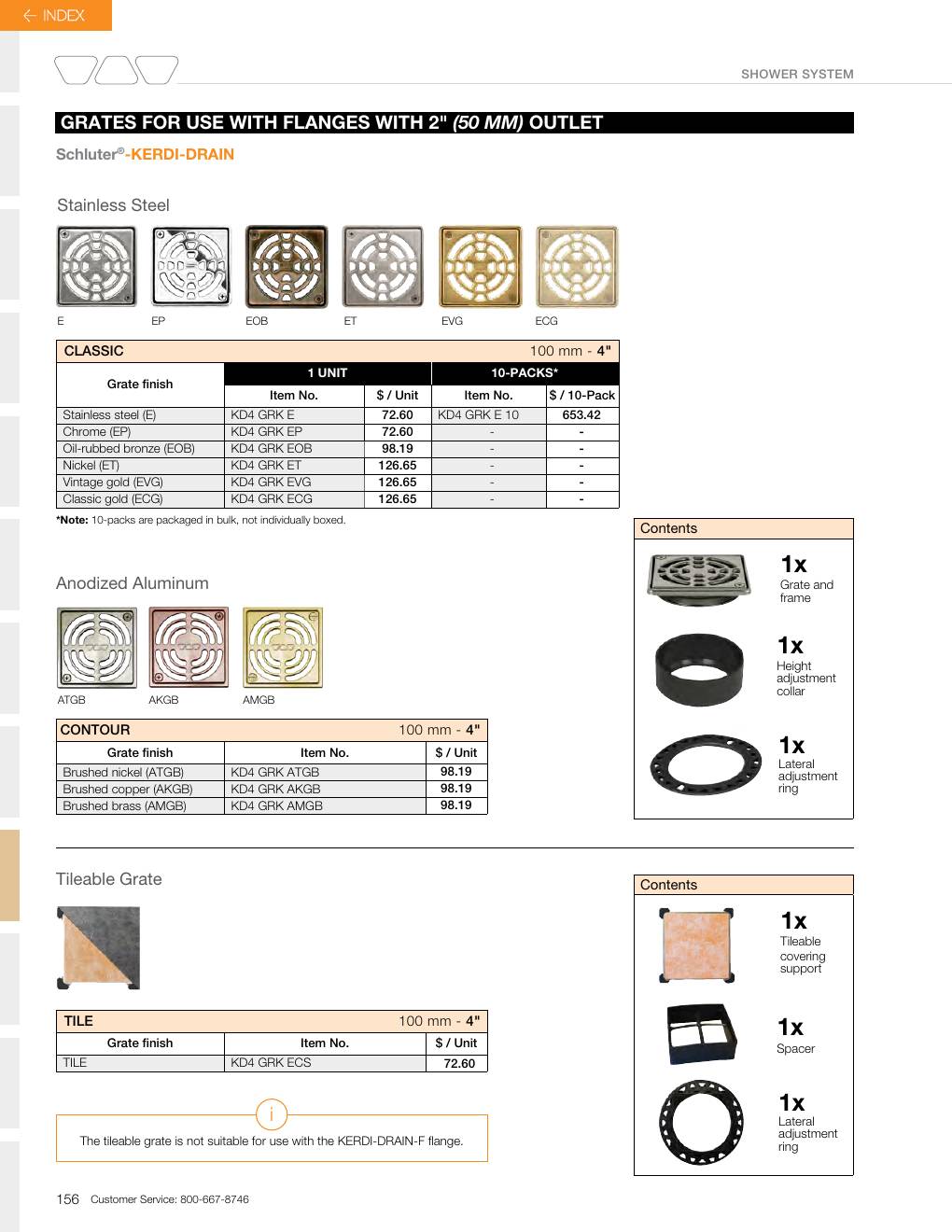 Schluter 2026 Canadian price list, page 158