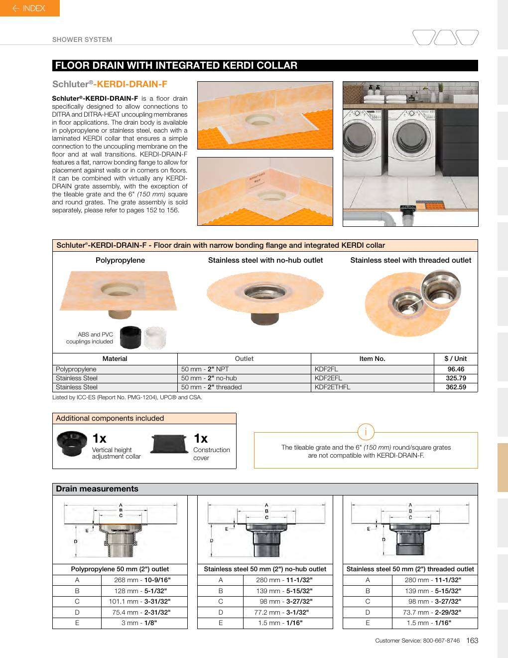 Schluter 2026 Canadian price list, page 165