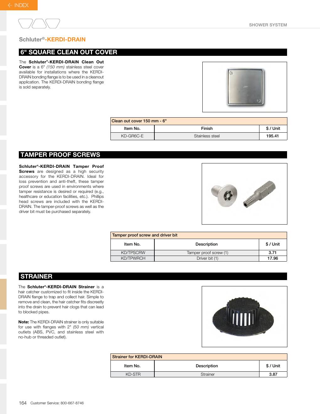 Schluter 2026 Canadian price list, page 166