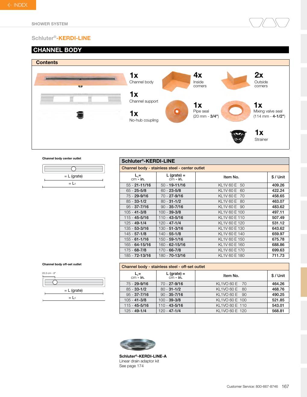 Schluter 2026 Canadian price list, page 169
