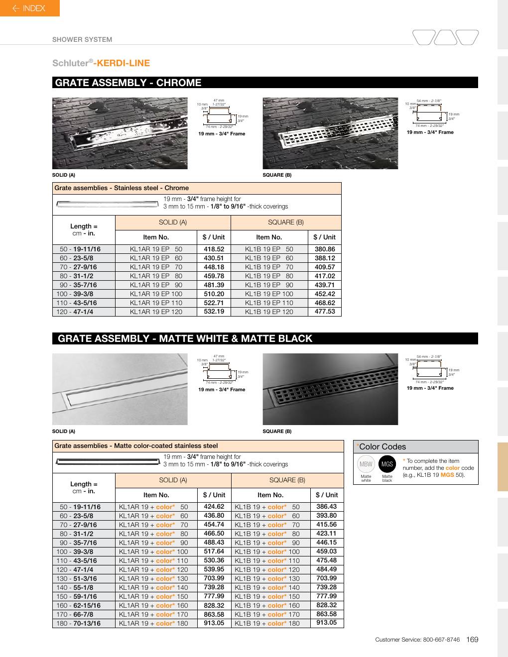 Schluter 2026 Canadian price list, page 171