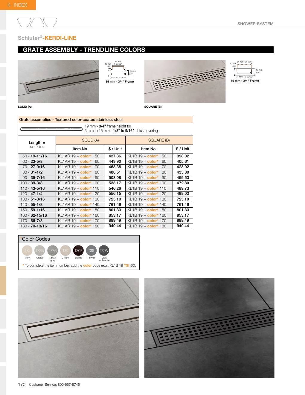 Schluter 2026 Canadian price list, page 172