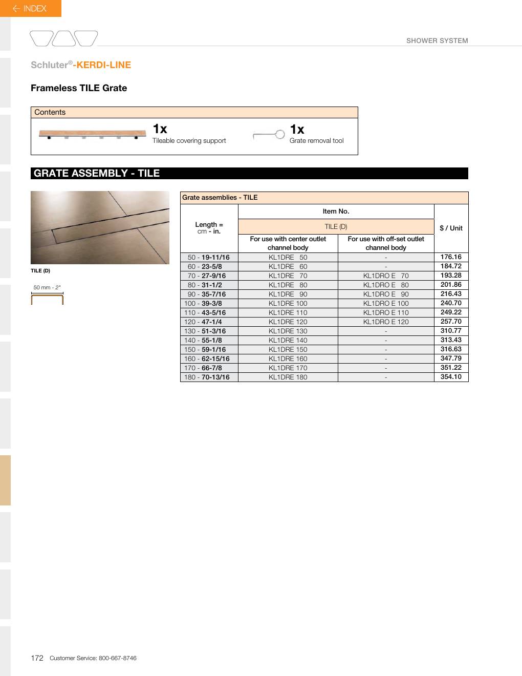 Schluter 2026 Canadian price list, page 174