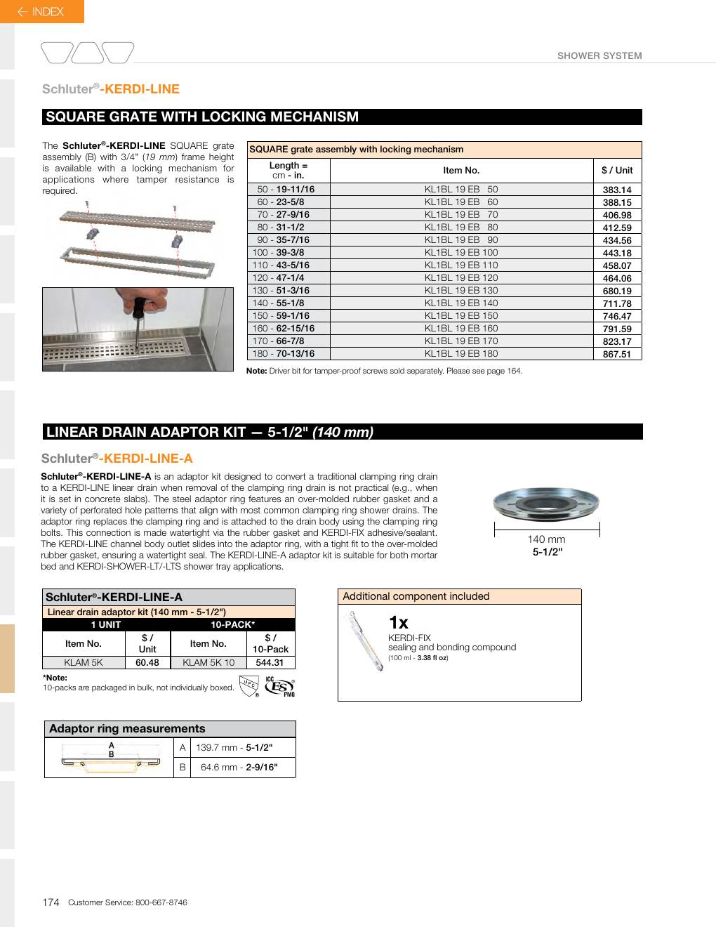 Schluter 2026 Canadian price list, page 176