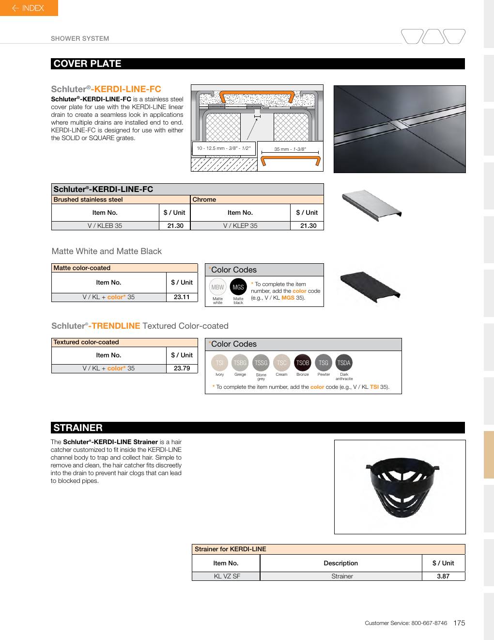 Schluter 2026 Canadian price list, page 177