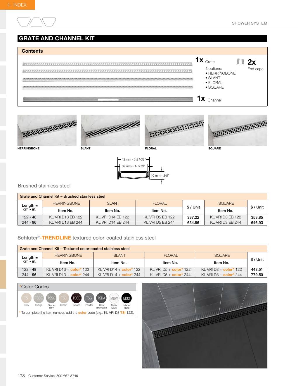 Schluter 2026 Canadian price list, page 180