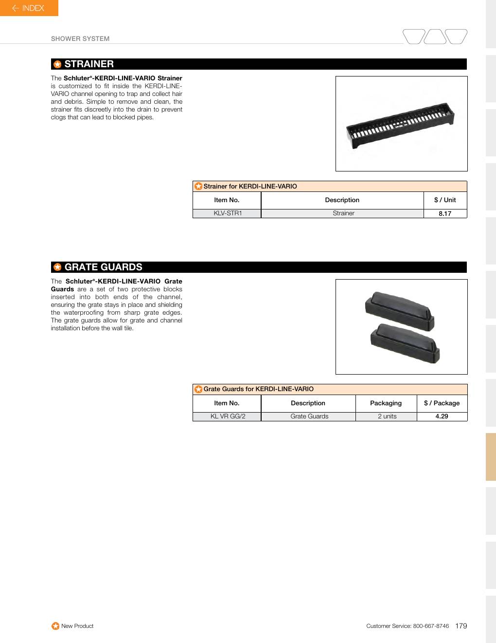 Schluter 2026 Canadian price list, page 181