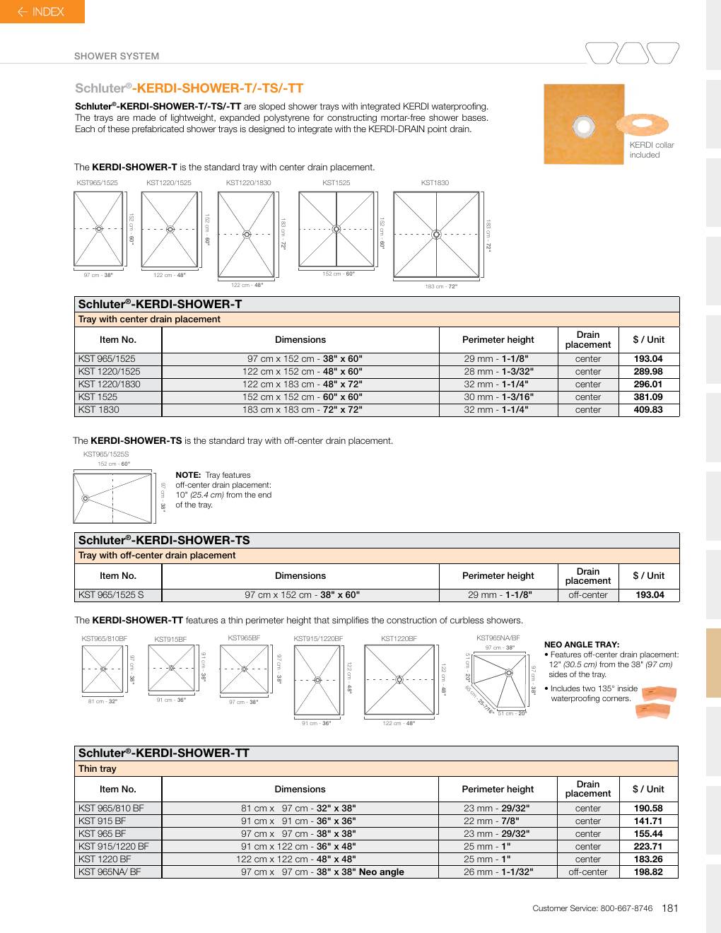 Schluter 2026 Canadian price list, page 183