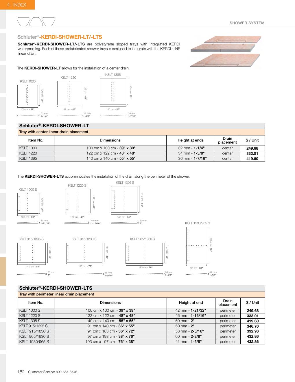 Schluter 2026 Canadian price list, page 184