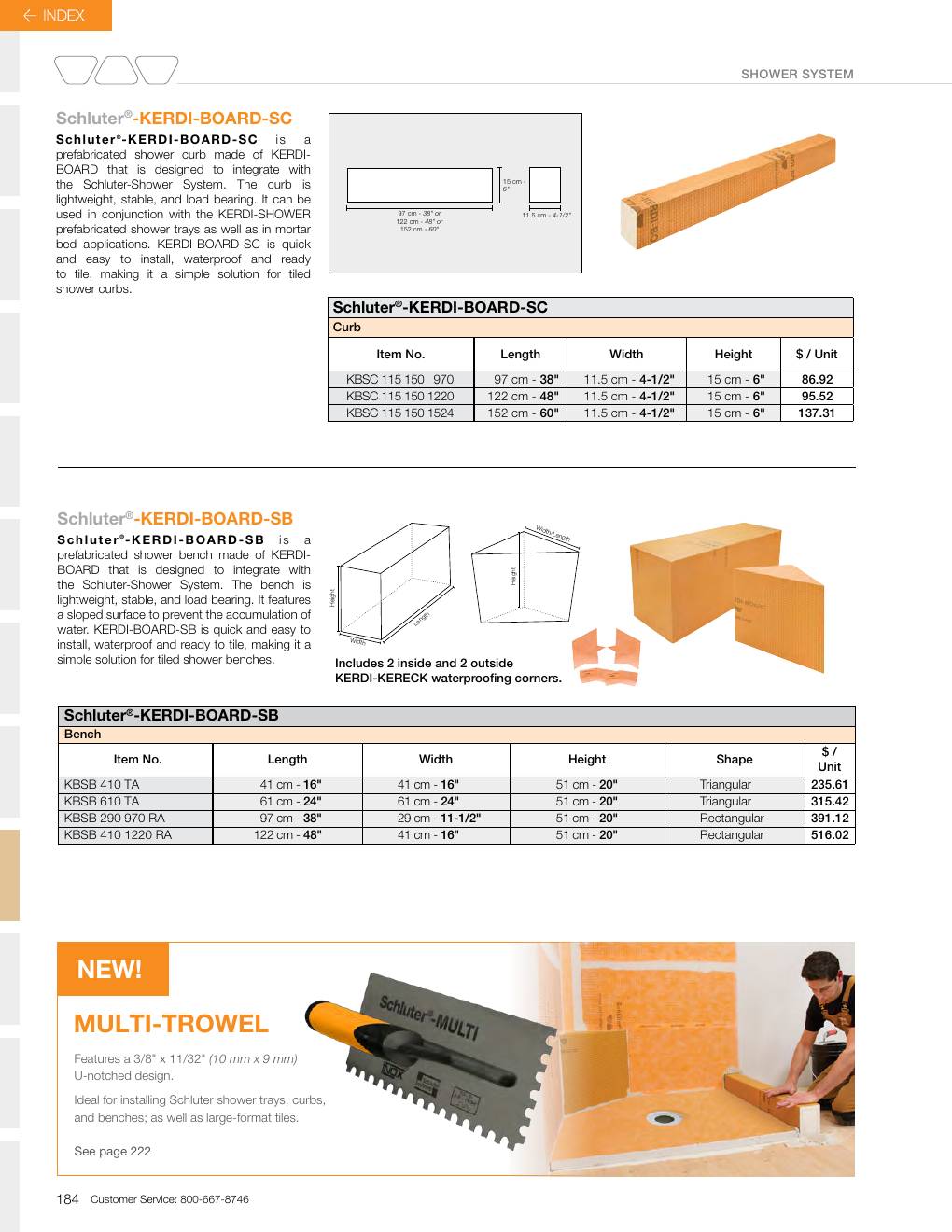 Schluter 2026 Canadian price list, page 186