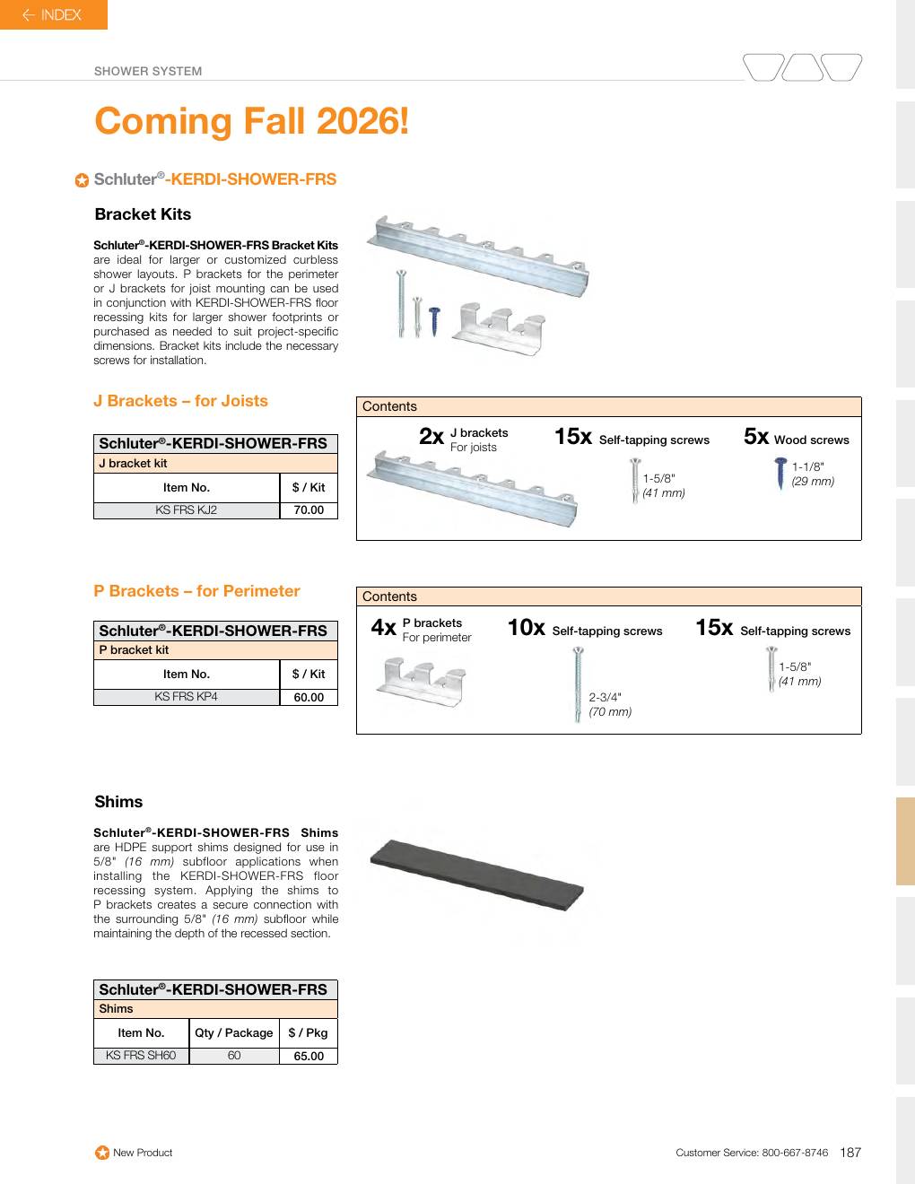 Schluter 2026 Canadian price list, page 189