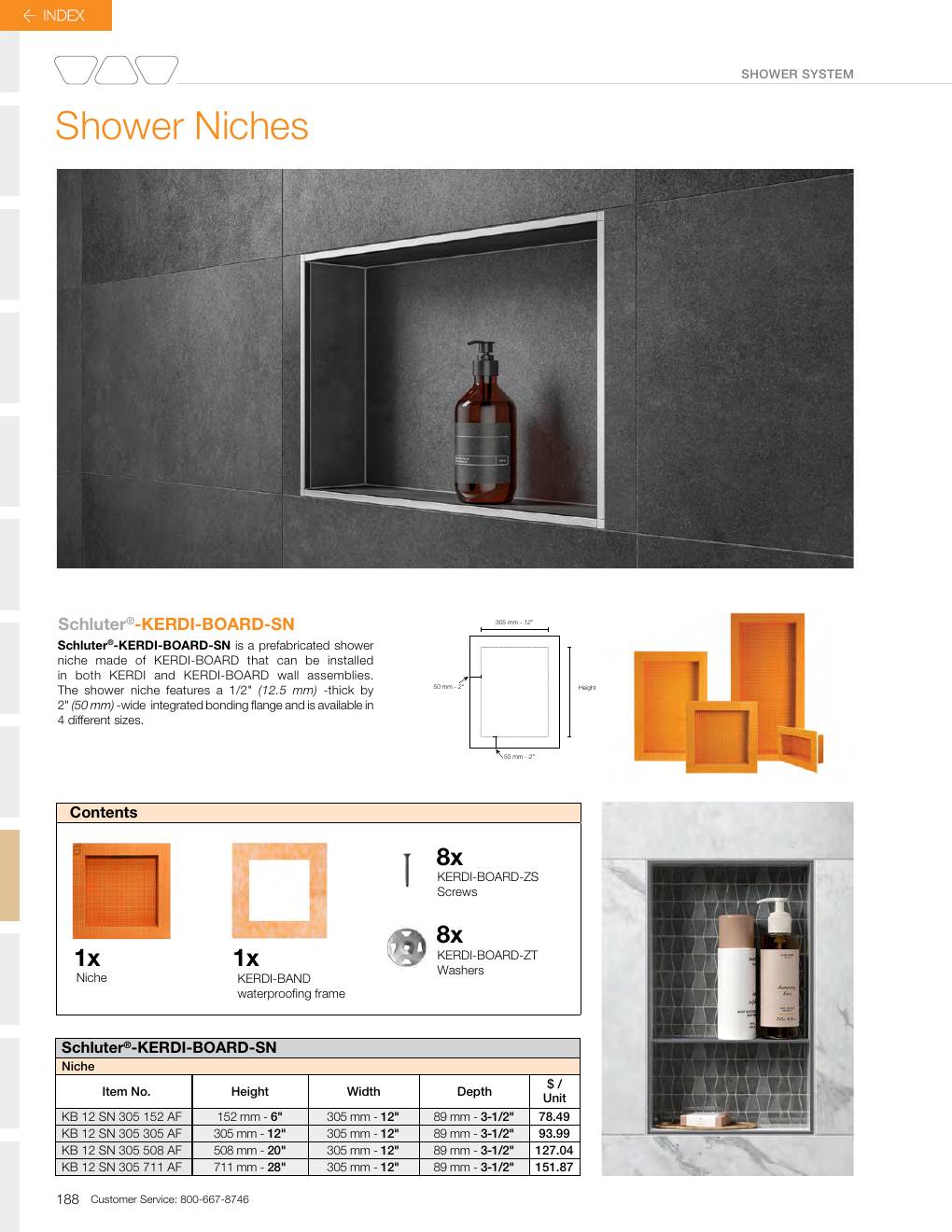 Schluter 2026 Canadian price list, page 190