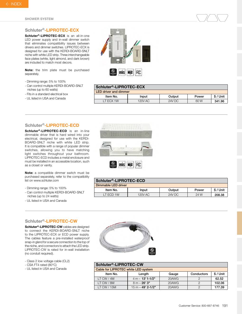 Schluter 2026 Canadian price list, page 193