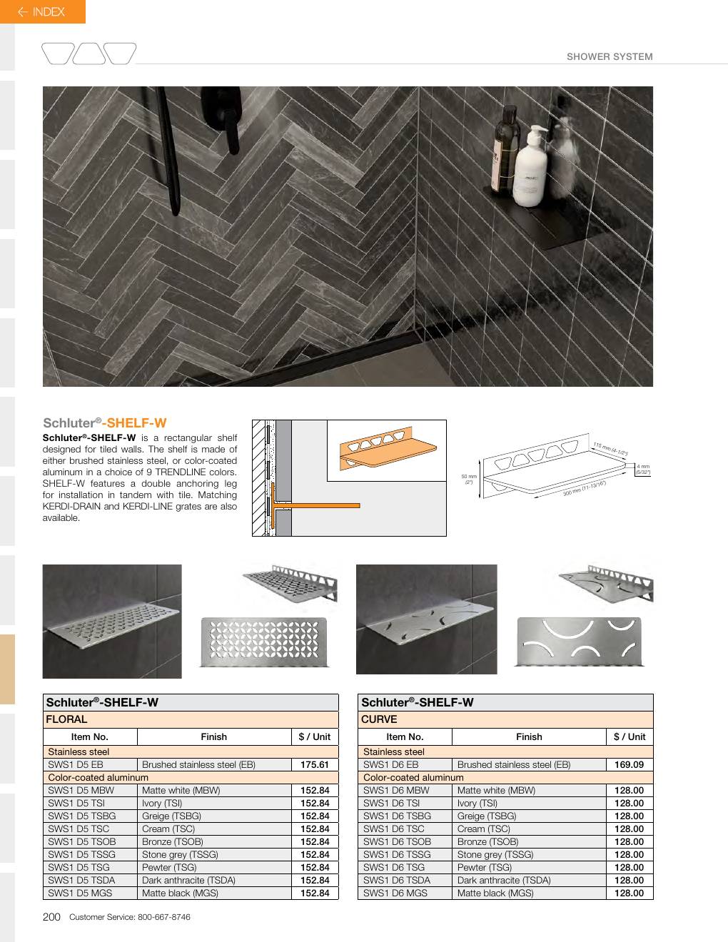 Schluter 2026 Canadian price list, page 202