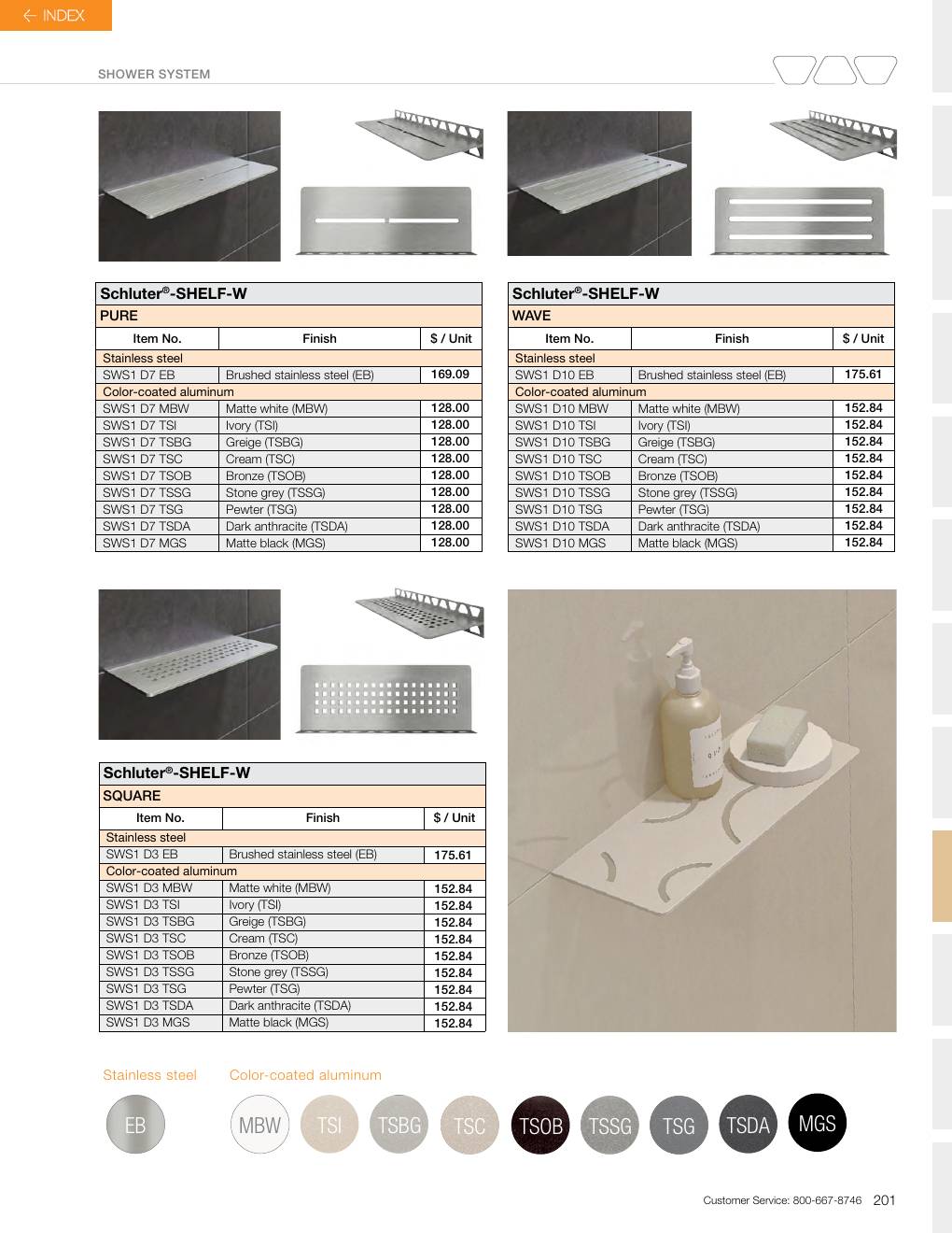 Schluter 2026 Canadian price list, page 203