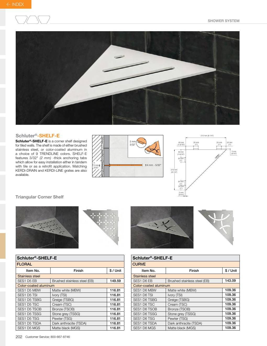 Schluter 2026 Canadian price list, page 204